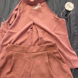 Chic Pink Sleeveless Top and Shorts Set